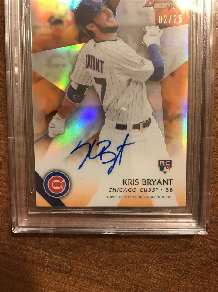 Kris Bryant 2015 Bowman's Best Orange Rookie Auto Cubs Rockies 2/25 RC BGS 9.5 - Image 3 of 4