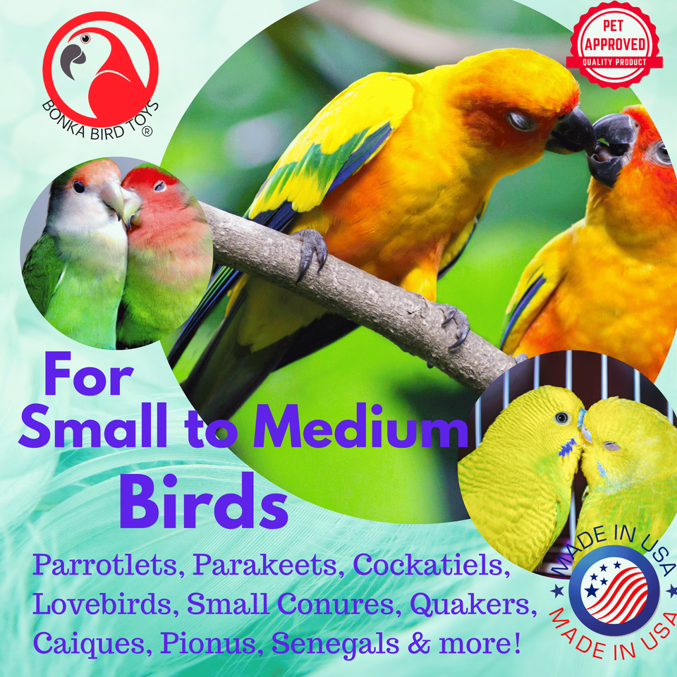 Bonka Bird Toys Paci Pull Vogelspielzeug – Bunte Acryl-Schnuller & Ringe Für Papageien, Wellensittiche