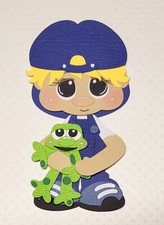 Frog Boy Blonde Hair. Scrapbook, Card making Paper Piecing