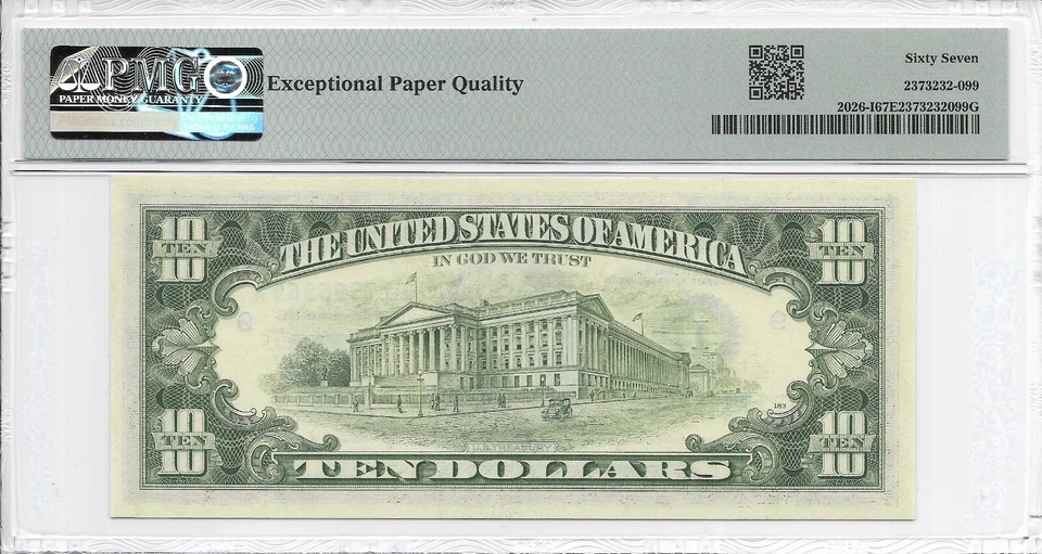 1981A $10 MINNEAPOLIS FRN. PMG SUPERB GEM Uncirculated 67 EPQ Banknote. - Image 2 of 2