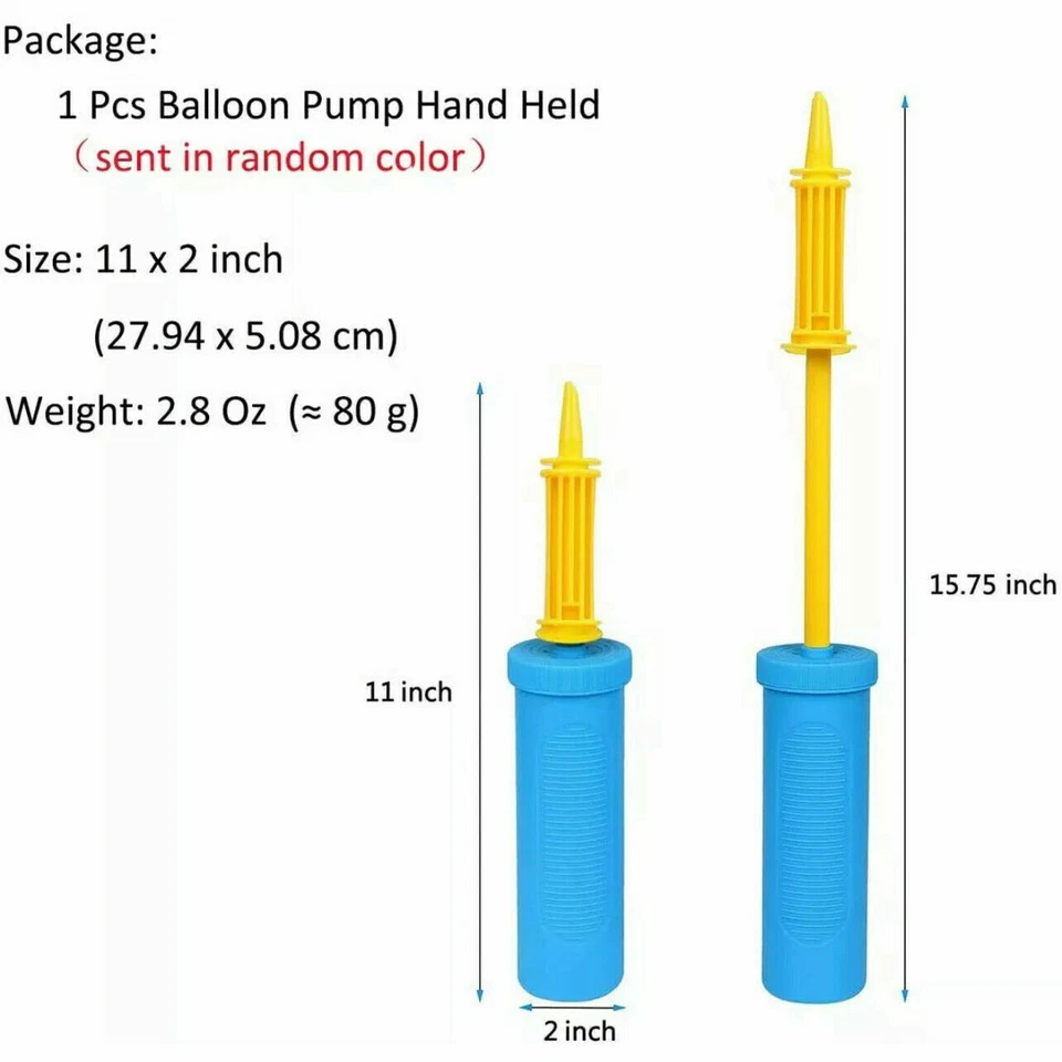 2X Portable Balloon Pump Hand Air Filler Party Tool Inflator Inflatable Blower - image 3 of 4