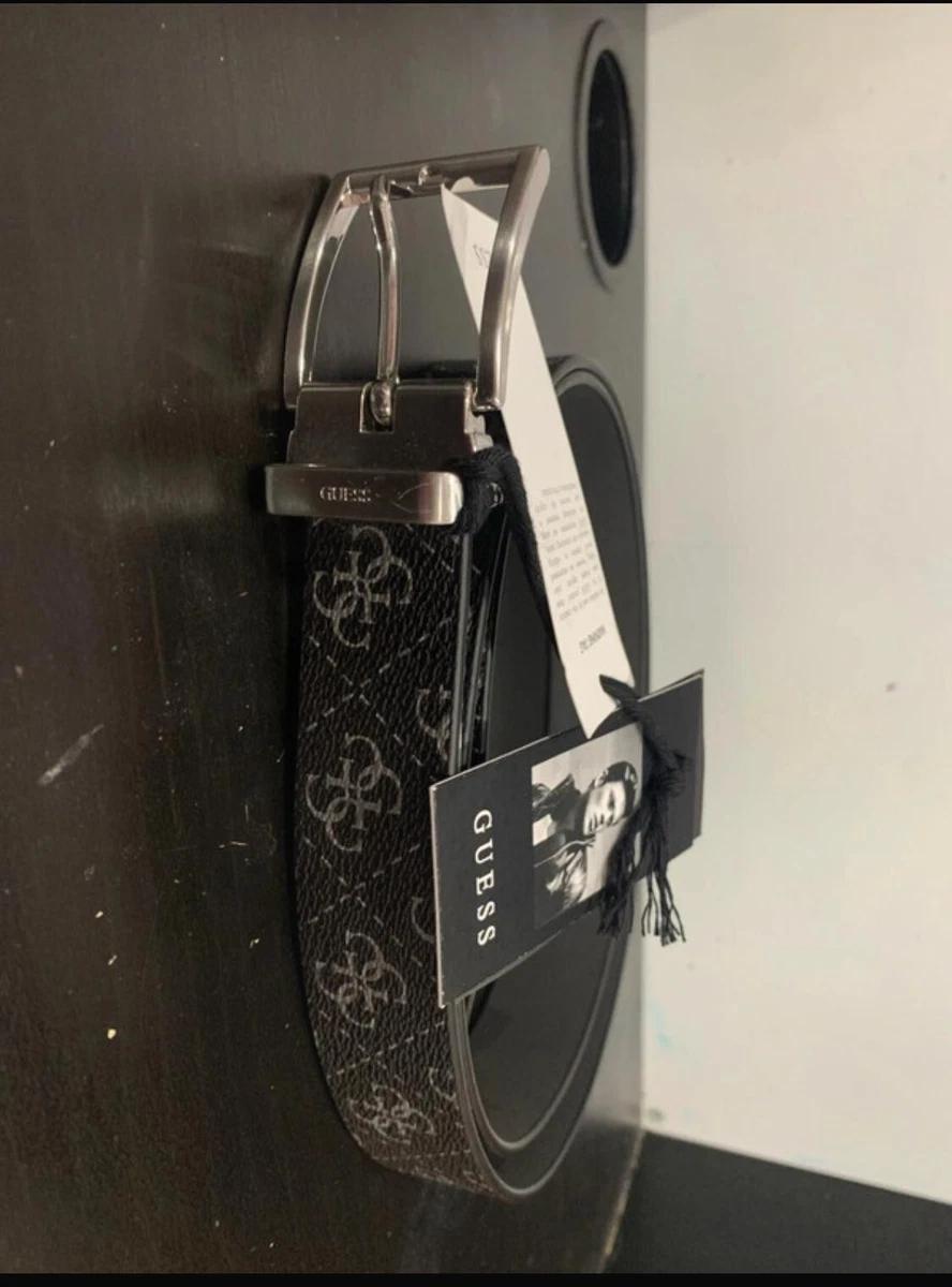 Ceinture Large Guess Homme – Cuir Véritable, Boucle Logo, Taille 32, Neuve Sans étiquette