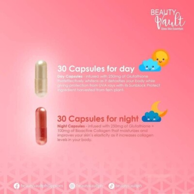 Beauty Vault LUMI 24H Glutathione Capsules, 60 Capsules | eBay