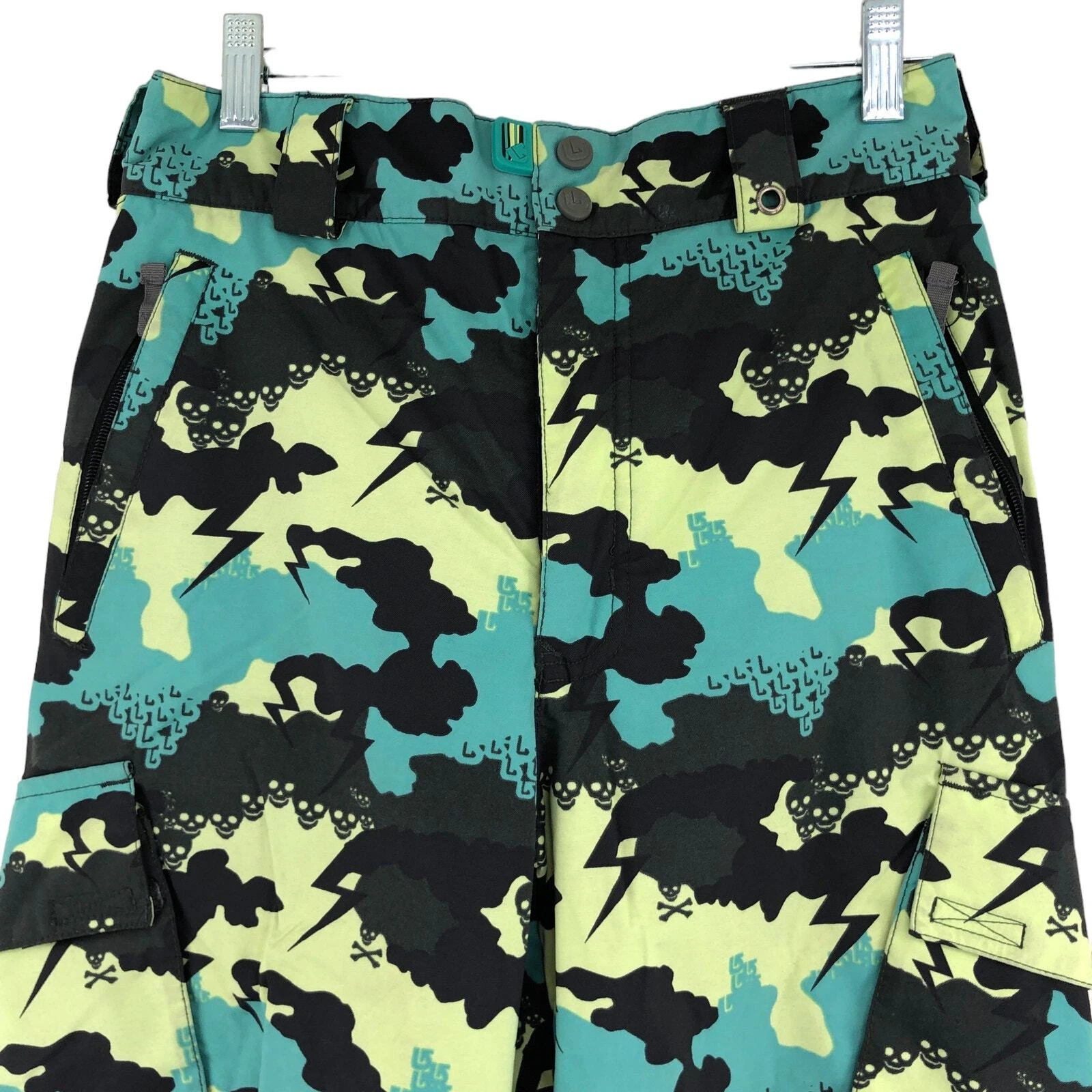 burton snowboard ski skull lightning print rare pants