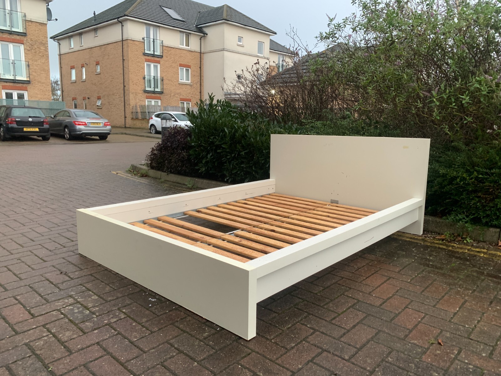 Fantastic IKEA Malm EU Double Size Bed Frame White + Sultan Lade Slats