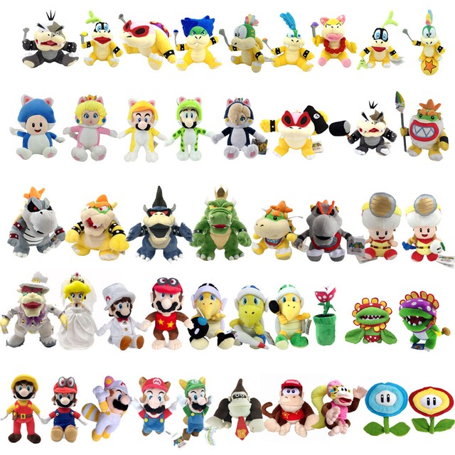 Super Mario Plush Toy Larry Koopa Dark Cat Mario Diddy Kong Ice Flower
