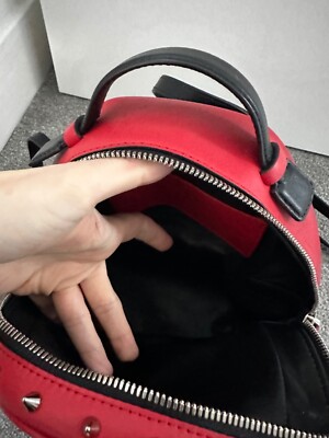 NWT Les Petits Joueurs Micro Mick Pixel Eyes Red Leather Backpack With Spikes Les Petits Joueurs Womens Mick Eye Micro Spiked Backpack  main image 3