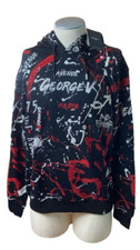 George V Paris Hoodie GV-2419 Men  s XL Black Splatter Pullover Sweatshirt