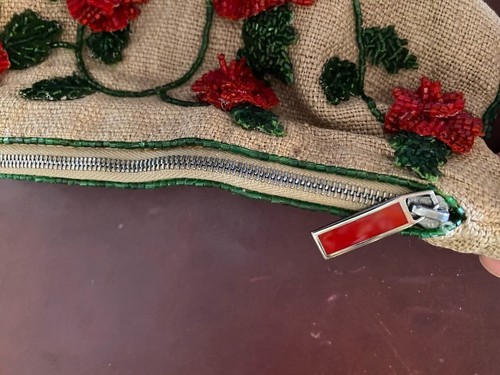 Valentino Garavani Designer Hand Beaded Purse with Alligator Strap Red - Picture 7 of 11