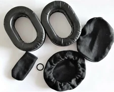 Aviation Racing Headset Ear Gel Seal Cloth Covers Mic Muff Repair Upgrade Kit
