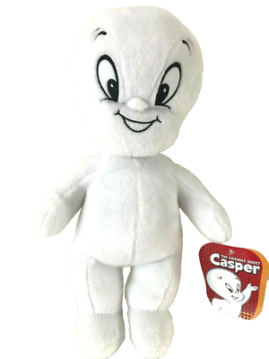 New Large Casper Plush Toy. 13 inch. Soft. White Plush. NWT. Soft