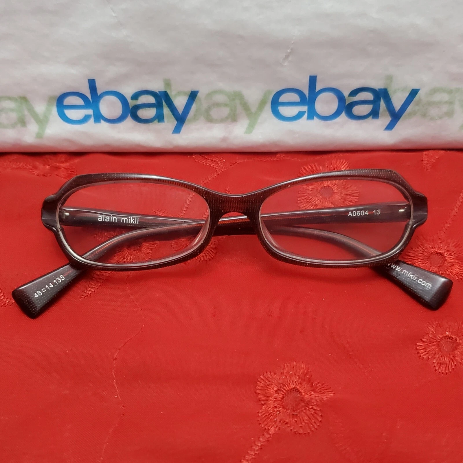 alain mikli A0604 13 Burgundy Matrix 48¤14 135 Cat Eye Eyeglasses "Frames Only"