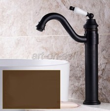 Oil Rubbed Bronze Swivel Bathroom Faucet Single Handle Hole Sink Mixer Tap