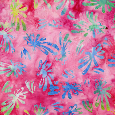 Benartex Batik Bali Blooms ''Crazy Daisy'' #9152 26 Pink/Multi by half-yard