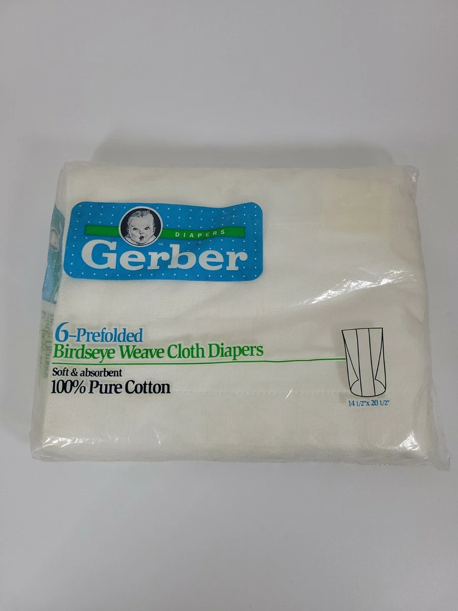 Vintage Gerber Baby Cloth Diapers Birdseye Weave Cotton Pack of 6 90s Movie Prop