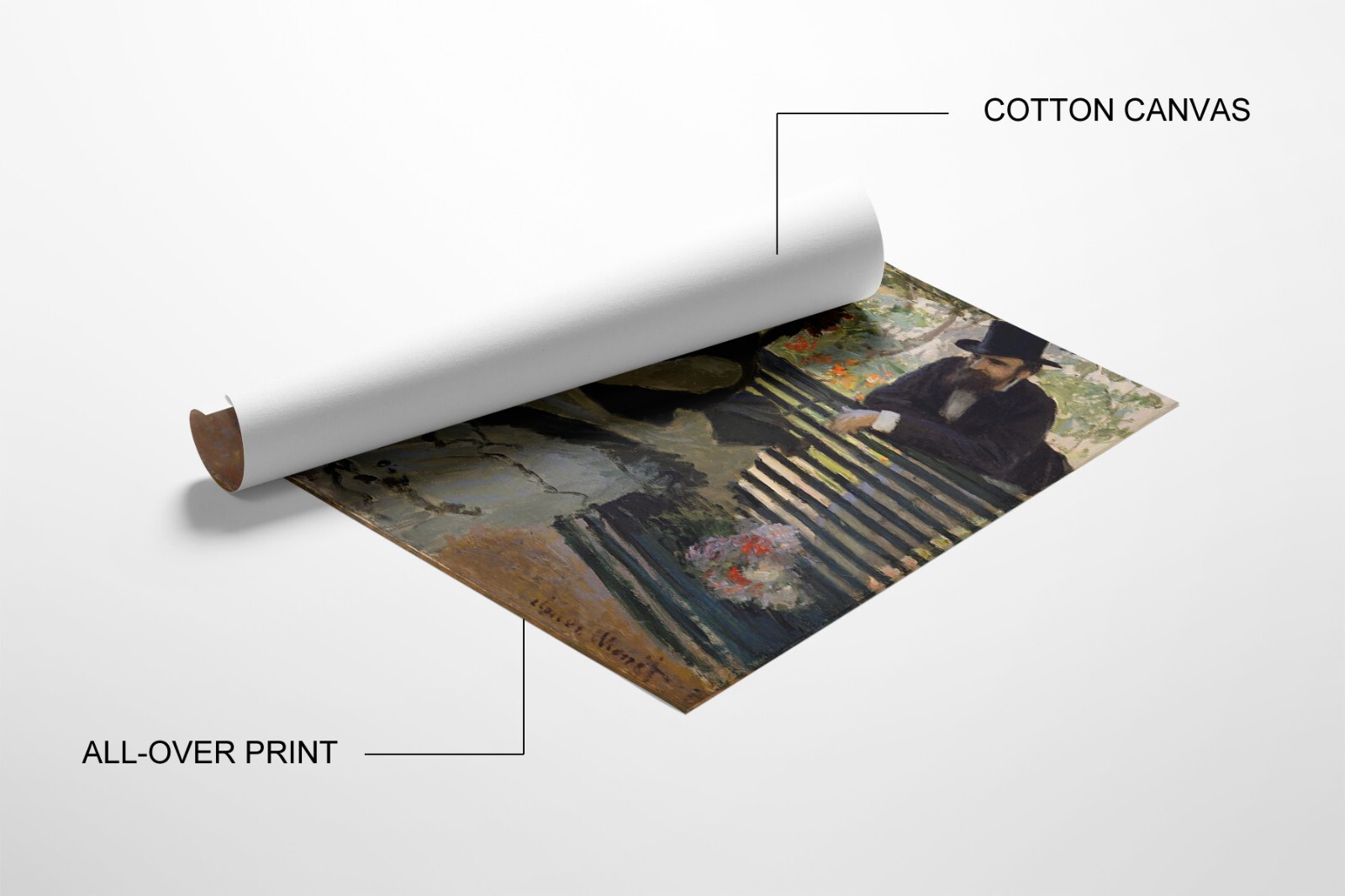 Claude Monet Camille on Garden Bench Giclee Print on Canvas 8x10 Painting Art