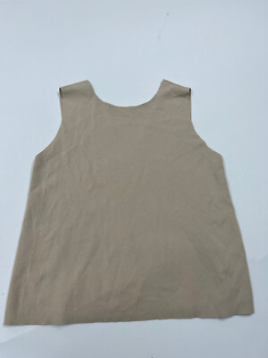Bar III Sleeveless V-shaped Back Top Size 1X Beige