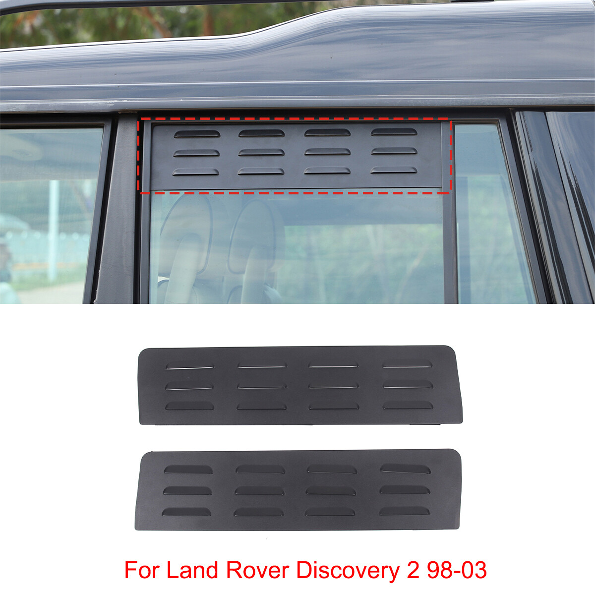 For Land Rover Discovery 2 98-03 Black Aluminum Side Window Louver ...