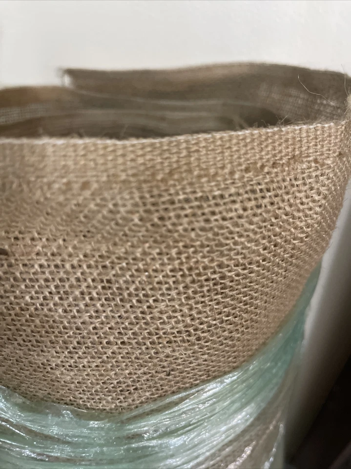 ¿Tela de arpillera natural 36” de ancho 50-100 yardas? Mesa artesanal suministros para bodas fiestas Foto 2 de 4