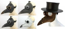 PLAGUE DOCTOR DR LONG NOSE RAVEN BIRD STEAMPUNK BEAK FAUX LEATHER COSTUME MASK 