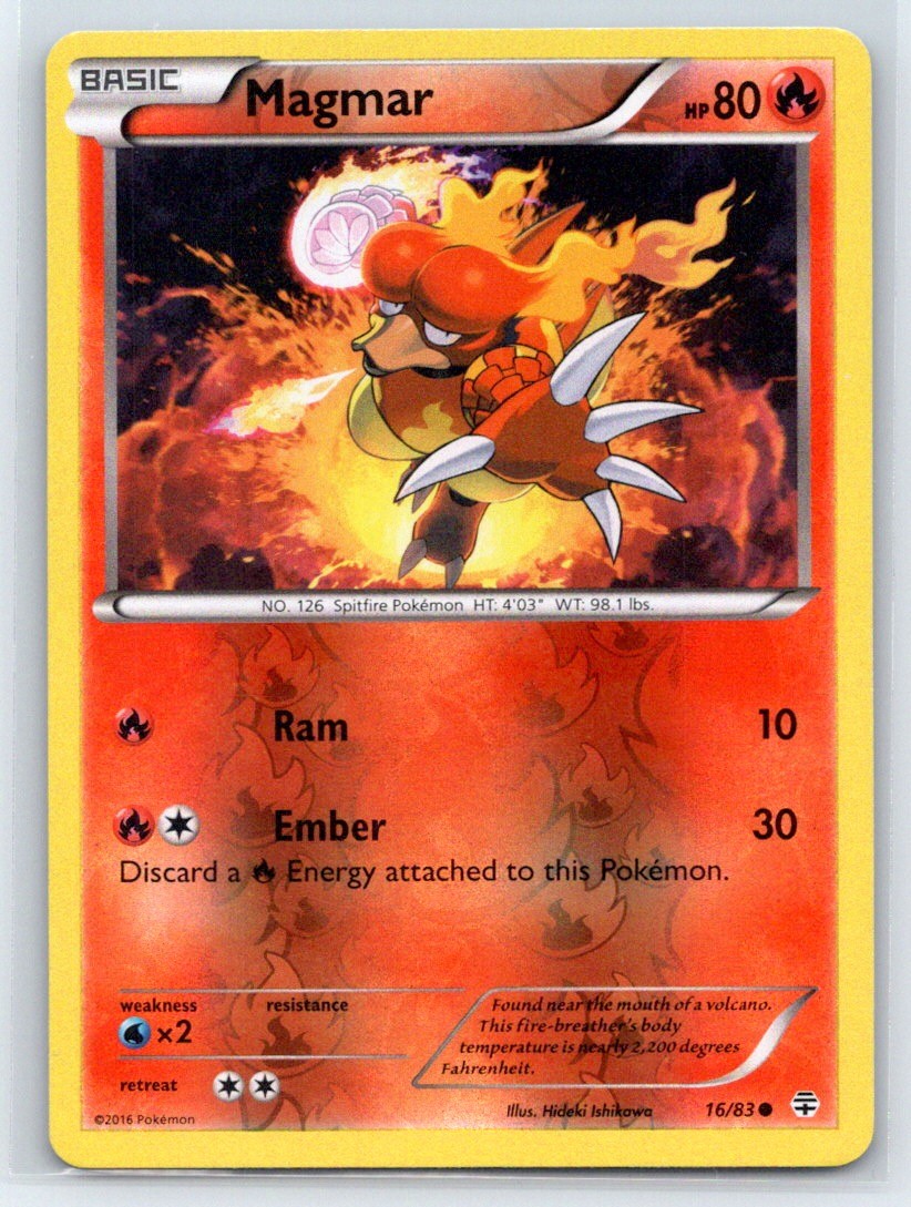 Generations #16/83 Magmar Reverse Holo MP Pokemon