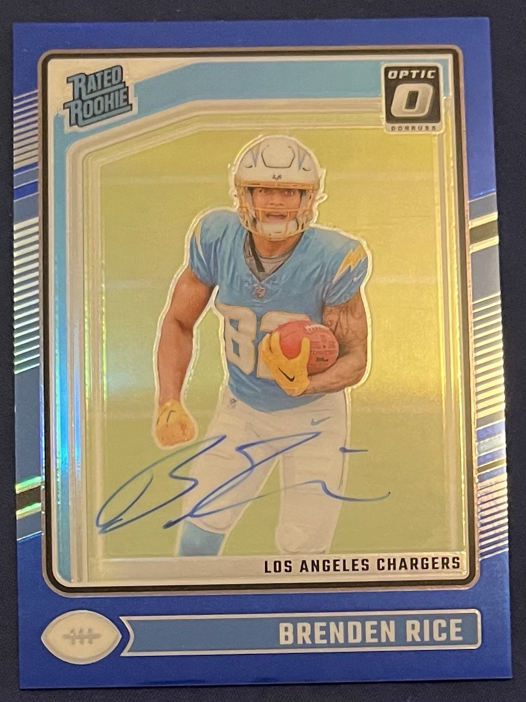 Brenden Rice Panini Donruss Optic #213 Autograph Blue