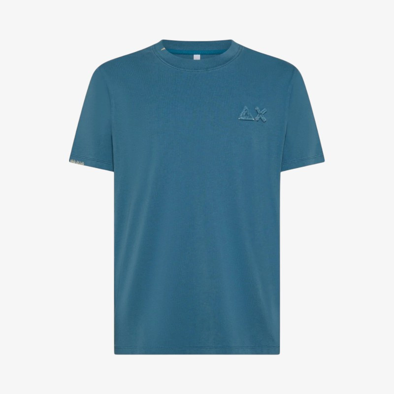 Мужская футболка Sun68 T35115 Vintage Broken SS Темно-синяя PE25 14490₽