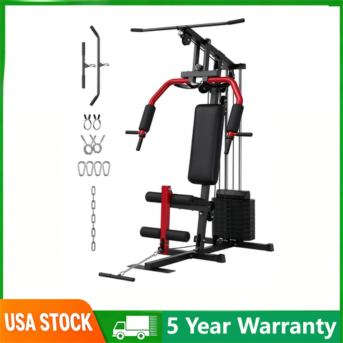 500 Pounds Stack Multifunctional Home Gym Equipment Body Workout Station with 100LBS ...