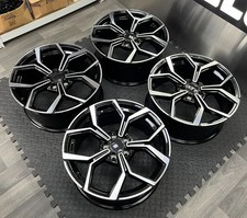 4x 17" VW FARO Style Alloy Wheels Black/Polished Volkswagen Polo Audi A1 5x100