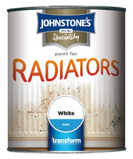 Johnstone's Paint For Radiators White Satin 250ml Tin Non Yellowing Water Based