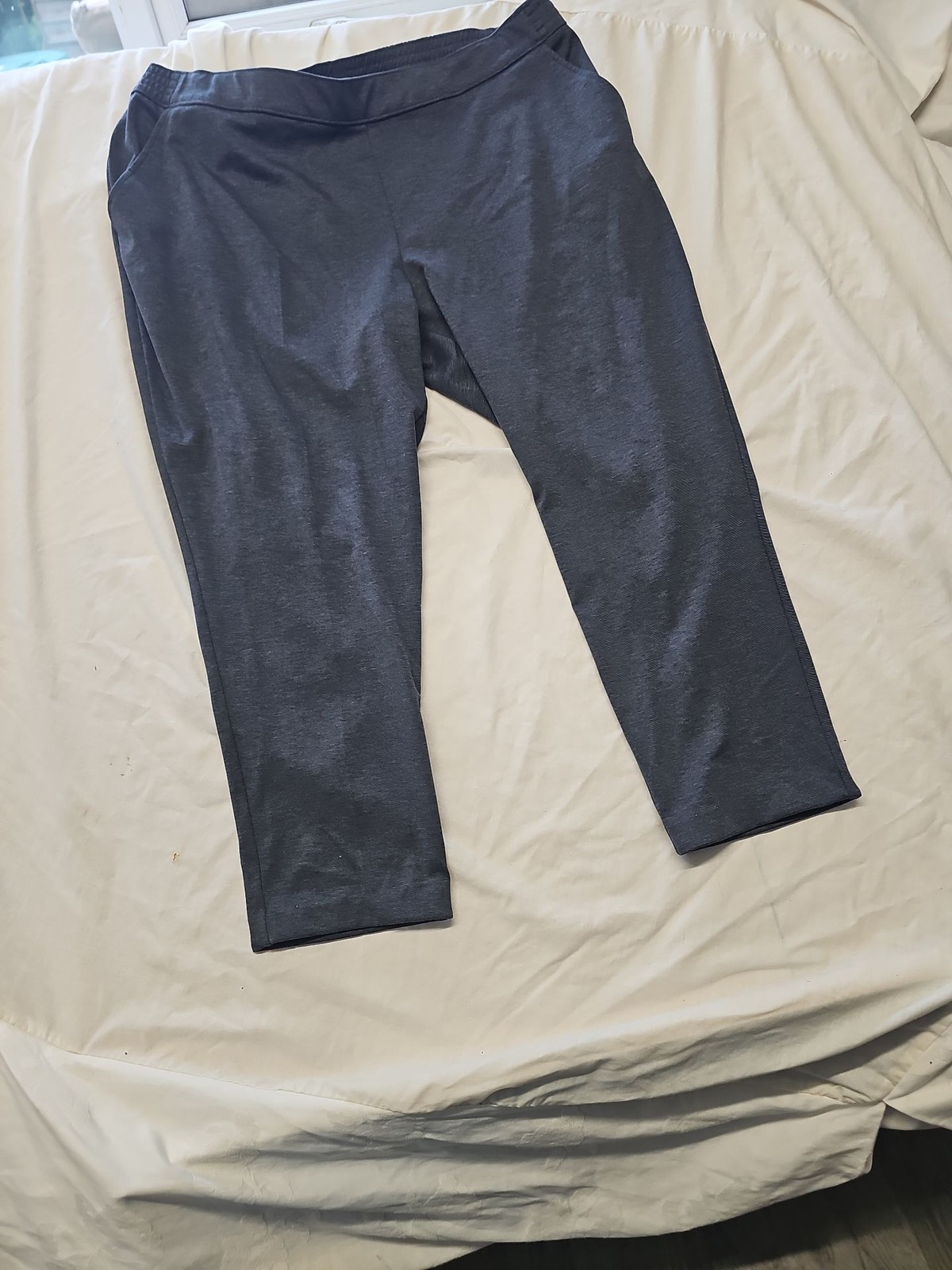 Bonmarché Grey Textured Pull-On Trousers - Size 24 A3 1236 image 3