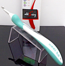 addi Swing MAXI Crochet Hook Size US I, Ergonomic 5.50mm, Teal. Skacel. Crafts.