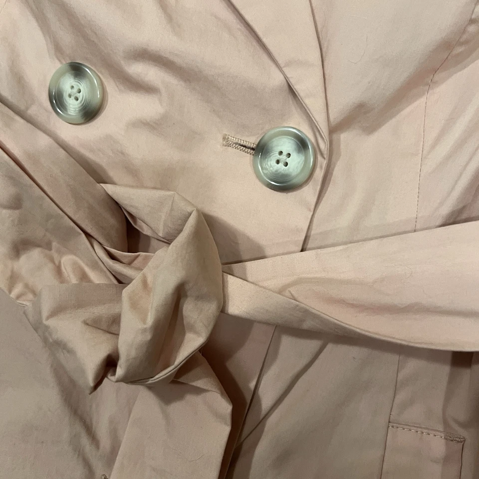 Женский размер Xxl двойной груди Тренч дождевик подпоясанный розовый ремень с подкладкой 2xl - Изображение 4 из 4