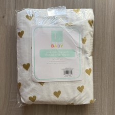 Baby Fitted Crib Sheet Boho Metallic Hearts Allover Hearts Soft  Plush