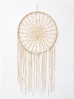 Großer Makramee Traumfänger Boho Wanddeko 72cm | Handarbeit Vintage Boho Chic