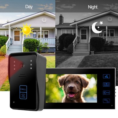 7in TFT Wired Video Door Phone Doorbell Intercom System Touch Key IR Night V SAL