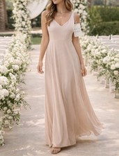 Show Me Your Mumu Jenn Dress M Pink Chiffon Formal Bridesmaid Maxi Elegant NWT