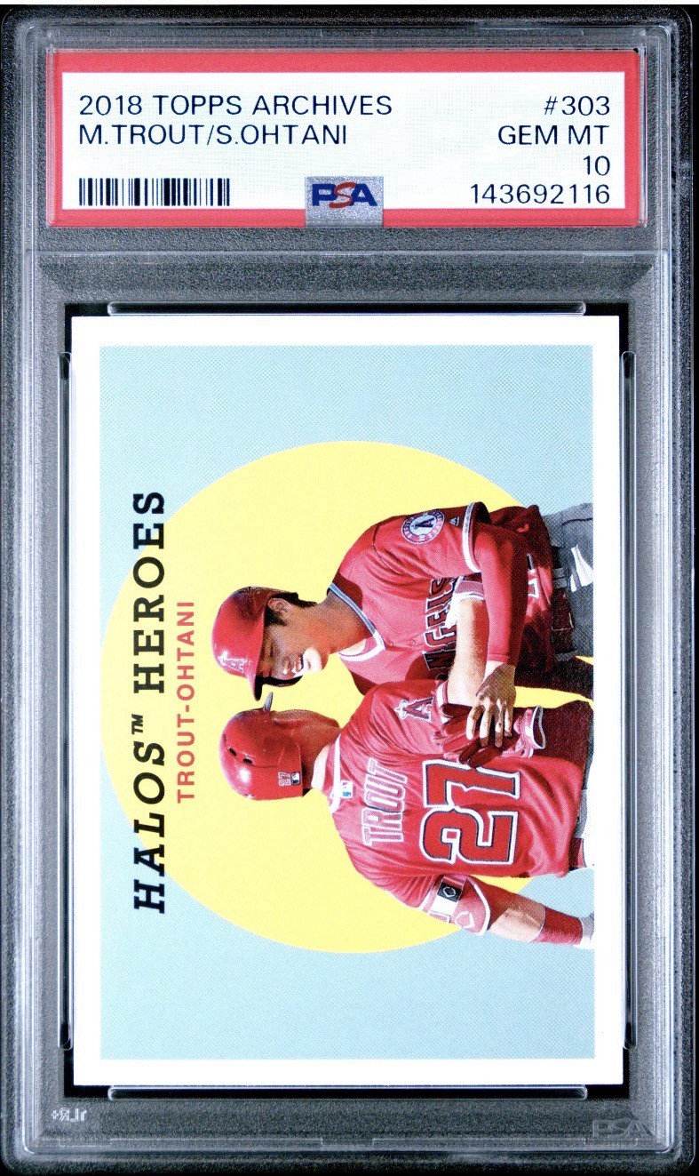 2018 Topps Archives #303 Mike Trout Shohei Ohtani PSA 10 view 1