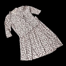 Vintage Skirt Top Set Size Large Cream Burgundy Geometric 1980s Shoulder Pads