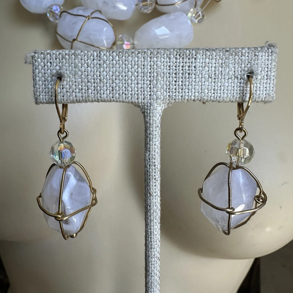 Collar Grueso Sobre las Rocas 18" Firmado Joan Rivers De Colección con Pendientes a Juego Usado en Excelente Condición Foto 3 de 4