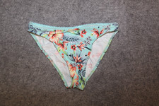 BIKINI UNTERTEIL BADE SLIP  GRÖSSE 34 TÜRKIS MIT BLUMEN ESPRIT NEU