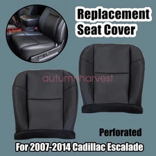 For 2007 08-2013 Cadillac Escalade Driver Passenger Bottom AC Leather Seat Cover