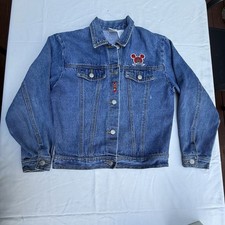 Vintage Mickey  Co. Kids Denim Jacket Patches Embroidery Size Large 14-16