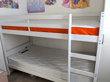 Habitat Detachable Bunk Bed Frame White Single Wood Built-In Ladder