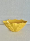 Yellow Planter Bowl Retro Decor McCoy Pottery Vintage MCM - Ribbed Scalloped
