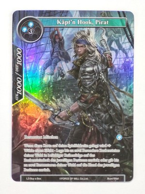 Käpt'n Hook, Pirat L3 Buy a Box Promo Force of Will Karte Full Art deutsch