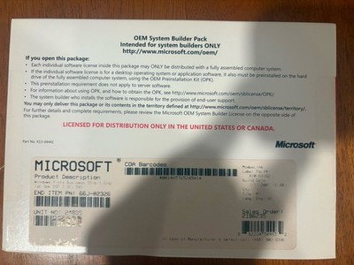 Windows Vista Business 32-Bit *FACTORY SEALED* 