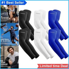 Compression Arm Sleeves 6 Pack UV Sun Protection Cooling Nylon Spandex for Men
