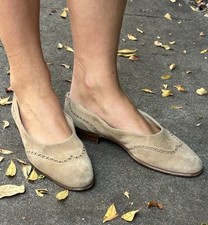 Vintage Silvia Fiorentina Italy 7 1/2 M Suede Flats Shoes