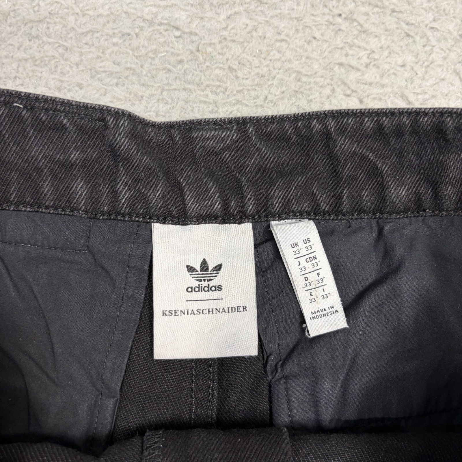 Adidas Originals X KSENIASCHNAIDER Jeans Women 33 Denim Pants Wide Leg 33x27 image 5
